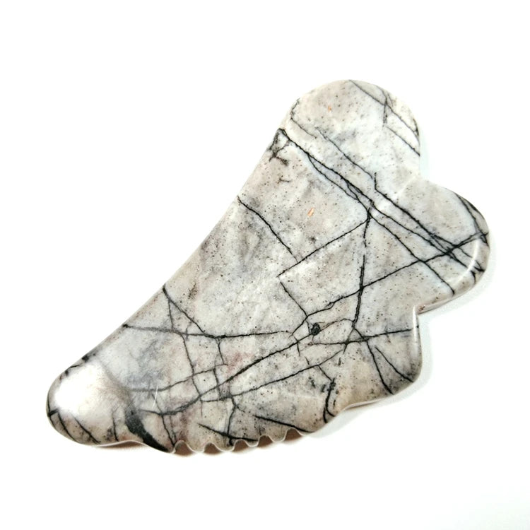 DIY Crystal Guasha Board 100% Natural Jade Material Picasso jasper Shade Gua Sha Scraping Massage Tool Quartz Stone