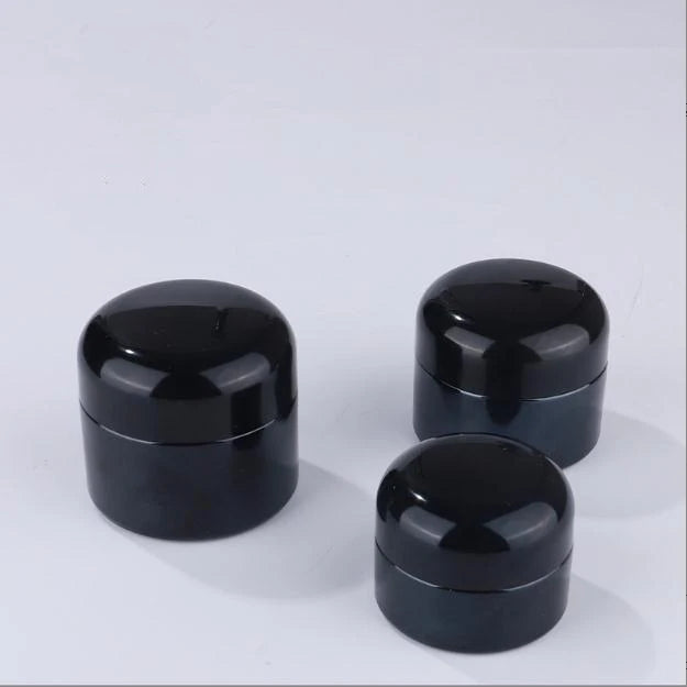 Luxury Custom logo Empty Round Face Cream Skincare Packaging Violet Black Cosmetic Jars Glass 50g