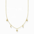 LOZRUNVE 925 Sterling Silver Fashion Jewelry Pave CZ Stone Moon and Star Charm Necklace
