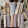 20pcs/pack Hard Card Stickers Handmade Gallery Series Vintage Long Strip Handmade DIY Material Decoration Stickers