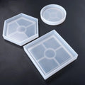 C-0080 DIY crystal drop gel 5 6 sided square flower tray base cup cushion mold silica gel plum blossom heart pendant