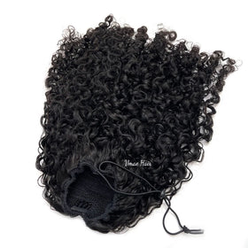 VMAE 100g Remy Virgin Raw Full Cuticle Aligned Ponytail Human Hair Extensions Afro Kinky Curly Drawstring Ponytails
