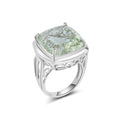 YBO Custom Engagement Rings for Women Natural Green Crystal Fine Jewelry 925 Sterling Silver Stylish for Wedding Other Occasions