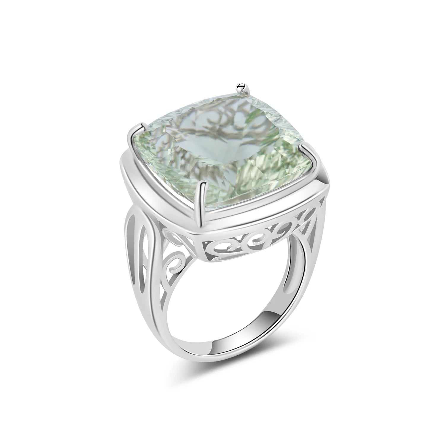 YBO Custom Engagement Rings for Women Natural Green Crystal Fine Jewelry 925 Sterling Silver Stylish for Wedding Other Occasions