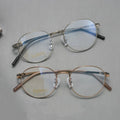 Vintage Luxury Pure Titanium Round Frame Glasses Anti Blue Light Optical Eyewear for Unisex