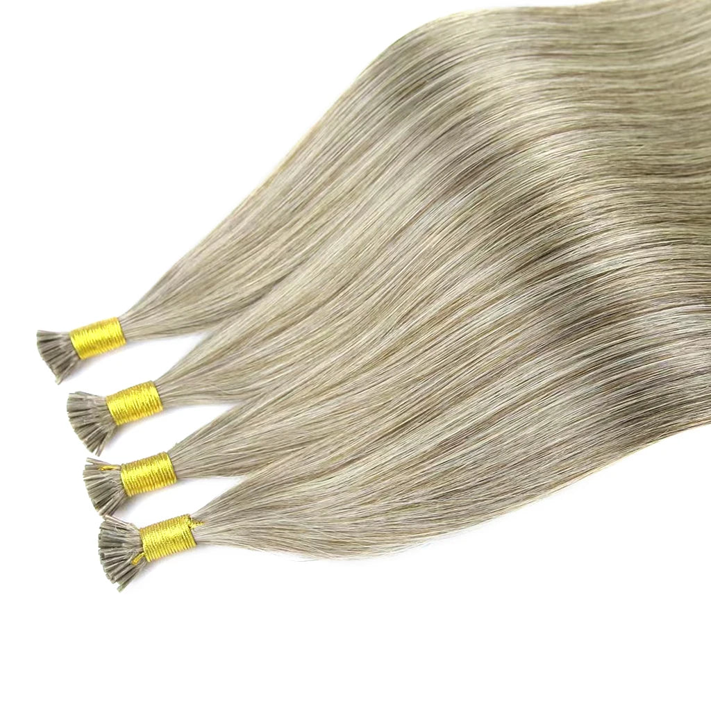 Nano Keratin Hair Extensions 100 Natural I Tip Human Color Brazilian Remy