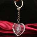3D Laser Engraved Eco-friendly Crystal Heart Key Chain with Custom Logo-Valentine's Day Gift Box Promotional Items