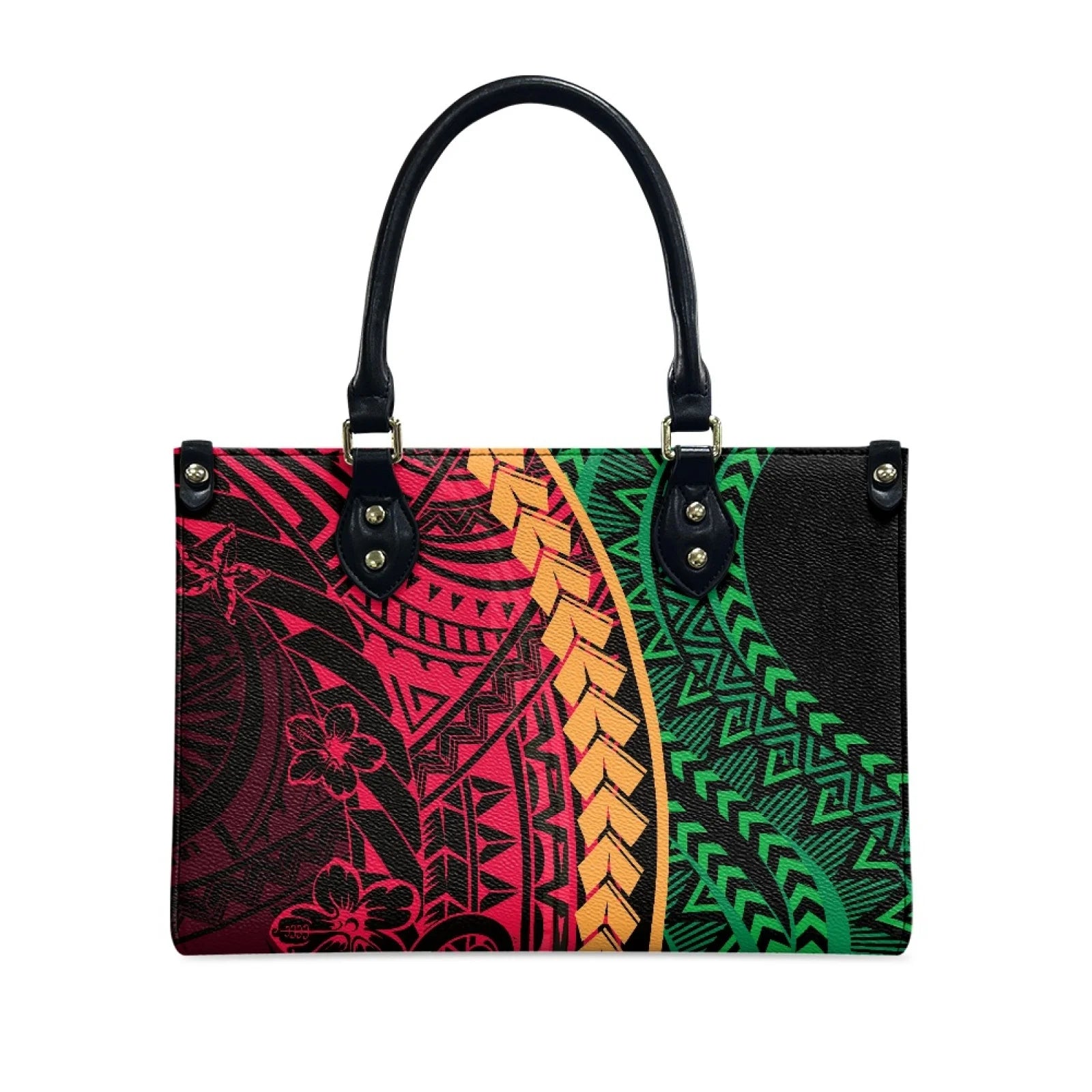 Custom Design Polynesian Luxury Women's Purses Leather Hand Bags Large Classical Style Handbags Top Handle Satchel Bag for Women