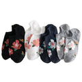 Wholesale Korean Pretty Flower Short Socks Women Cotton Low Cut Socks for Ladies