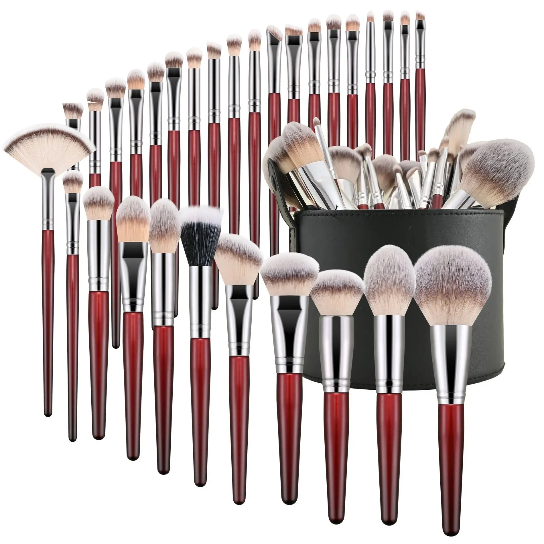 Wholesale Professional Bling Makeup Brush Set Private Label ABS Quality Makeup Brush Set Natural Hair Wood Makeup Brush Set