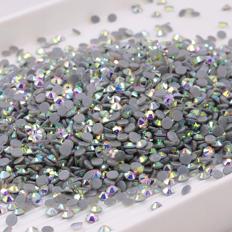 Wholesale SS4 SS6 SS8 Crystal AB Hot Fix Flatback Rhinestones Bulk  DIY Loose Hotfix Glass Rhinestones Hot Fix Crystal Stones