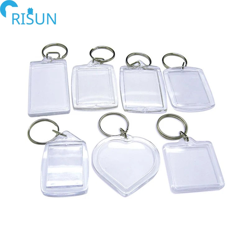 Manufacture Sublimation Blank Keychain DIY MDF Keychain With Keyring Heat Transfer Printing Custom OffWhite Keychain