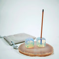 HZ Arrival Natural Crystal Cube Shape Crafts Opalite Incense Holder Crystal Gift