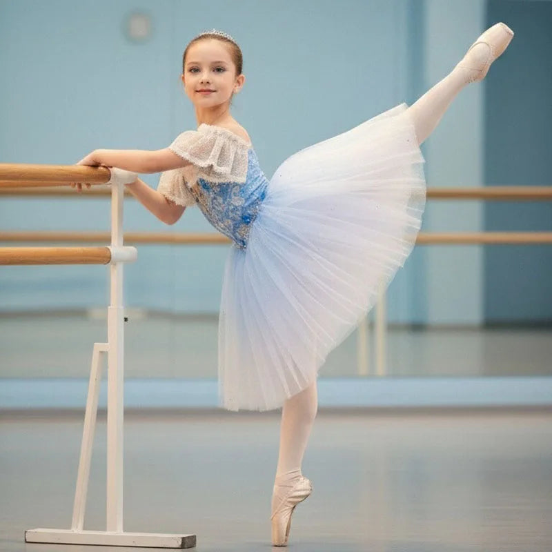 Professional Ballet Romantic Tutu Long Skirt Black Red Spain Dress Adult Children's Ballet Performance Dress