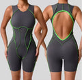 New Fashion Women's Workout Yoga Jumpsuit Beautiful Back Design Contrastive Colors Sports Bodysuits & Jumpsuits