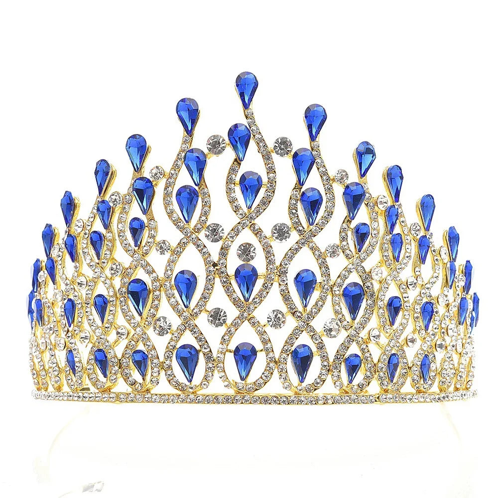 Bride Silver Crown European Luxury Alloy Rhinestone Crystal Baroque Hair Band Headdress