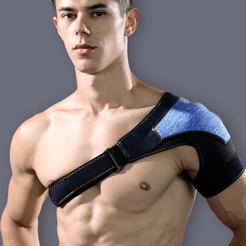 Male Female Therapy Elastic Polyester Neoprene Gym Sports Compression Shoulder Pad Support Belt Wrap Strap Brace Fitness Guard
