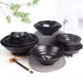 Custom Eco-Friendly Durable Plastic Noodle Soup Rice Salad Bowls Black 5.5/6.5/7/8 Inch Japanese Melamine for Restaurant