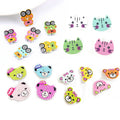 Cute Cartoon Stock Small Size Frog Cat Bear Head Shape Wood Animal Buttons for Craft