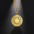 Sakura Magic Array Sun Moon Star Magic Amulet Good Luck Pendant Necklace Stainless Steel Jewelry