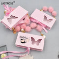 Butterfly Eyelash Packaging With Chain OEM logo 8-16mm Mink Eye Lash butterfly Window Lashpackaging Box