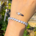 Chic Sparking White Love Heart Shape Cubic Zirconia Stone Wedding Engagement Tennis Bracelet for Women Classic CZ Jewelry Gift