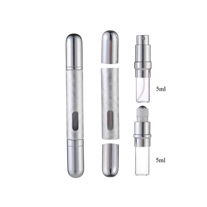 MUB 10ml 2 in 1 Spray&Roller Perfume Aluminum Bottle Containers Spray Atomizer Bottle for Travel