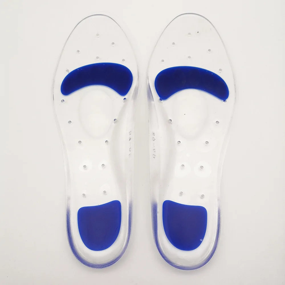PU Insole Transparent Sports Shock-absorbing Full Cushion Arch Support Orthopedic Flat Foot Insole