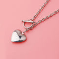 Fashion Jewelry Women Gift Stainless Steel Ot Clasp Paperclip Chain Picture Heart Locket Necklace