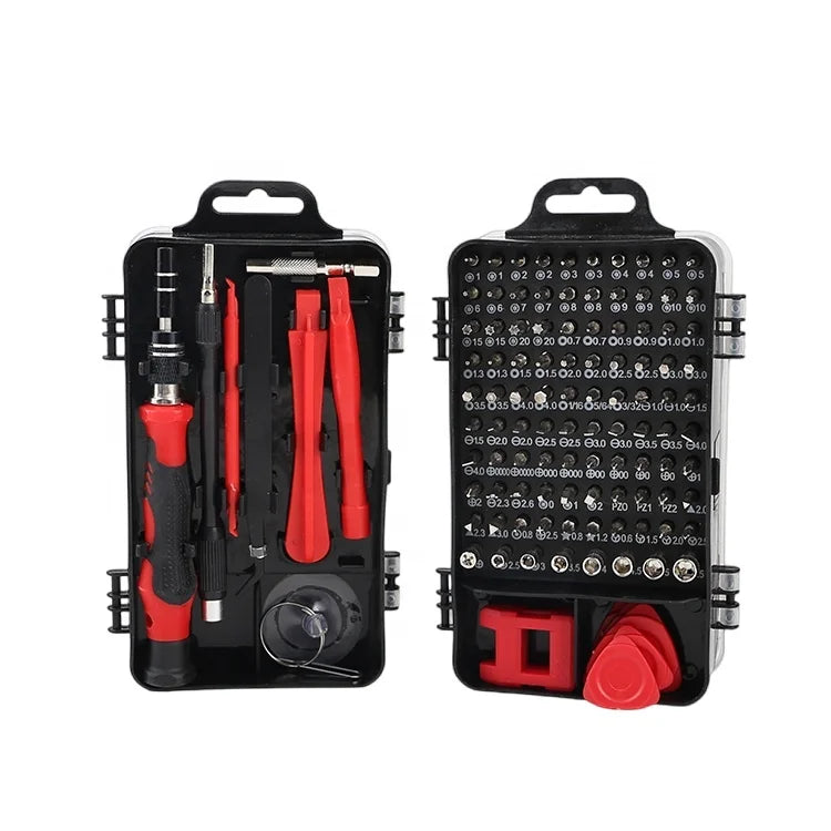 115 in 1 Red Luggage Style Durable Multiple Types of Batch Repair Assistant Heads Precision Mobile Magnetic Screwdriver Set