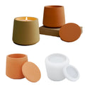 Handmade DIY Crystal Epoxy Resin Cement Cup Ornament Gypsum Candle for Holder with Mirror Surface Silicone Mold Home Decor