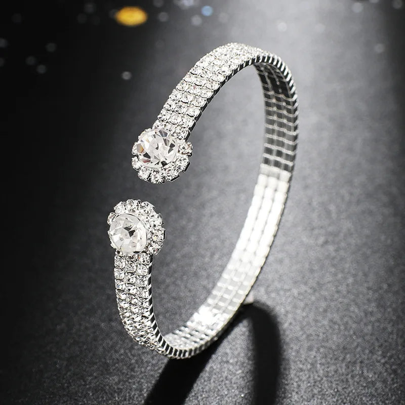 WB278 Hot Selling Fashion Rhinestones Bridal Bangle Women Crystal Cuff Bangle Jewelry