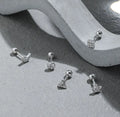 Classic Design 925 Sterling Silver Simple Sleep Free Pick Star Moon Inlay Zircon Stud Earring for Women M0143-0147