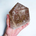 Big Gold Rutilated Quartz Crystal Tower Natural Hand Carved Rutilated Quartz Healing Crystal Wand for Sale