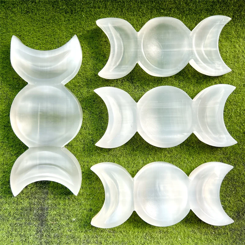 Selenite Triple Moon Bowl for Home Decoration Hot Sale Products