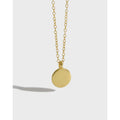925 Silver Round Pendant Gold Chain Necklaces 18K Gold Plated Necklace Pendants for Jewelry Making