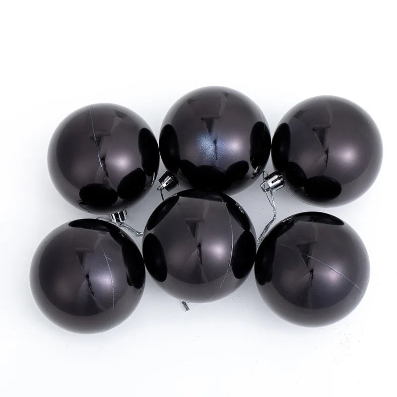 Custom Christmas Ball Plastic High Quality Multi Sizes Solid Black Christmas Ornament Balls