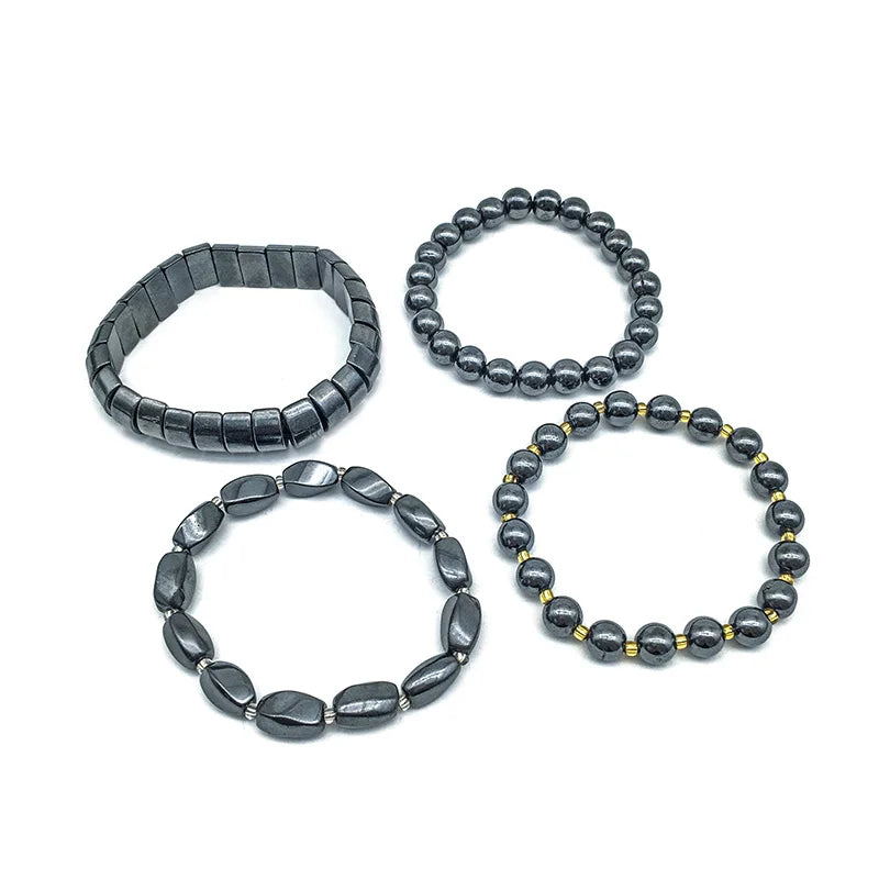Hematite Reiki Healing Bracelet for Protection & Grounding | Stylish Charm Crystal Bracelet for Men Women Boys and Girls