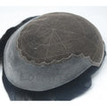 Q6 Indian Remy Human Hair Lace Toupee Men's Hair Replacement Wigs with Invisible Lace and PU Base