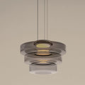 Modern Italian Chandelier Multi-layer Ashtray Shape Green Glass Pendant Light for Livingroom