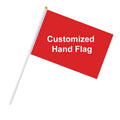 Wholesale Cheap 100D Polyester Mini Hand Flag Custom Indoor Outdoor Sublimation Printed Logo Pennant Style Fiberglass