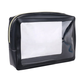 Custom Logo Travel Transparent Vinyl Waterproof Beach Zipper Cosmetic Bag Pouch Clear TPU PVC Toilet Bag