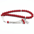 Middle East UAE Crystal Porcelain Red Muslim Prayer Prayer Pilgrimage Rosary Top Masbaha Beads Jewelry Crystal Lampwork & Glass