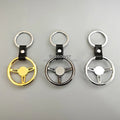 Round Steering Wheel Keychain | Classic Car Wheel Keyring | Customization LOGO