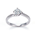 MSR-1174 18K Gold Wedding Engagement Rings 0.5ct D VVS2 Round Shape Lab Grown Diamond Ring