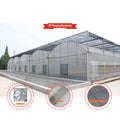 Large Double Layer PE Multispan Agricultural Greenhouse Sprinkler Irrigation Tunnel Side Vent Round Arch with Rolling Bench