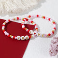Go2Boho Trendy Multi-Color Letter Beaded Bracelets Set New Design Pearl Preppy Bangles Cute Lovely Gifts Valentine's Day