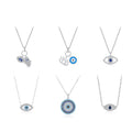 Daidan Evil Eye Hamsa Epoxy Enamel Pendant Cross Choker Hamsa Hand Cubic Zirconia Silver 925 Evil Eye Necklace