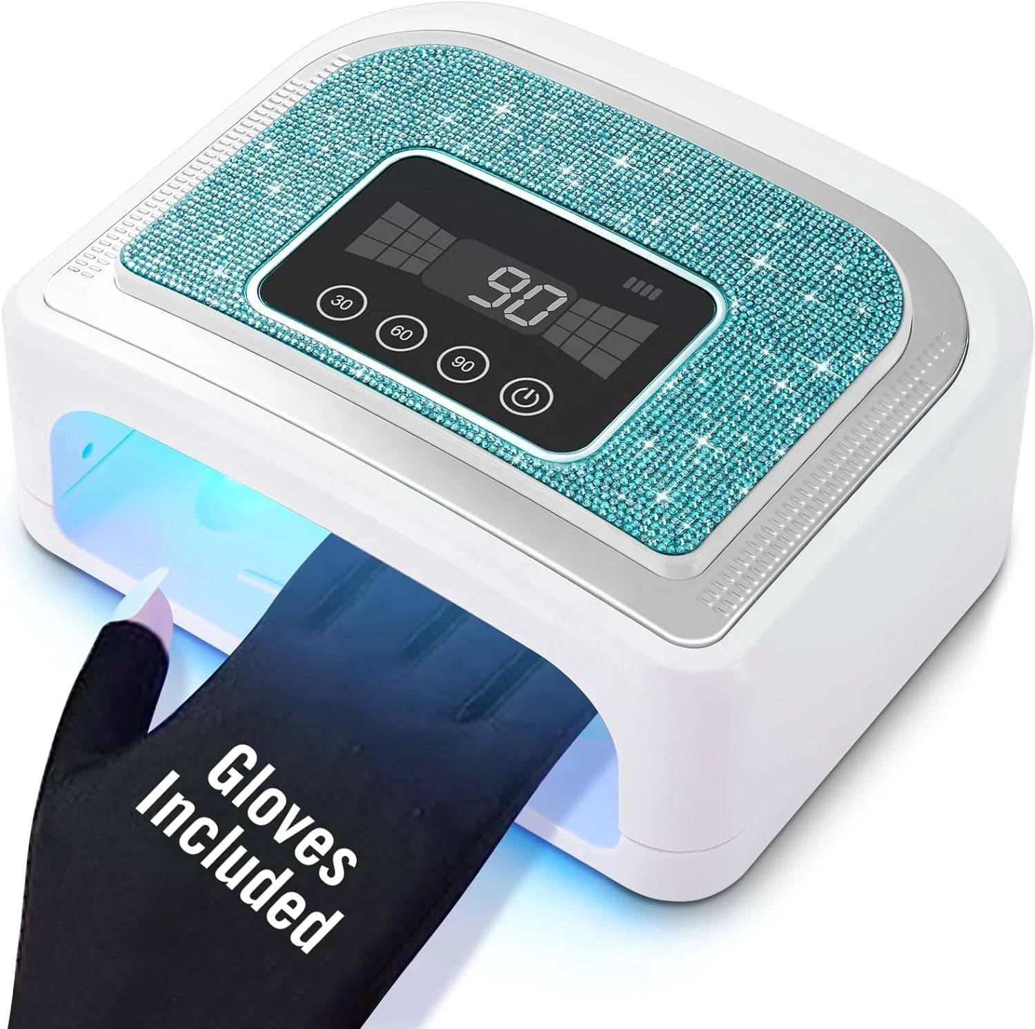 New Arrival 120W Rechargeable UV Nail Lamp Electric Power Supply EU Plug Gel Nail Light Decorate Sparkling Rhinestones Diamond