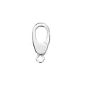 Without Plated Pure Solid 925 Sterling Silver Oval Spring Ring Clasp Push Gate Clasp 13x6x2.6mm Hole: 1.2mm
